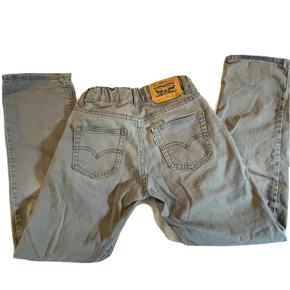 LEVI'S 514 Straight Leg Gray Denim Jeans Boy's Size 10 Reg W25 x L25 - Picture 5 of 11